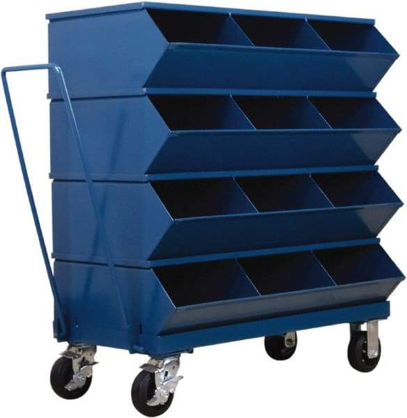 Stackbin - 4 Bin, Shelving Unit with Openings & Base - 37" Wide x 40-7/8" High - Exact Industrial Supply