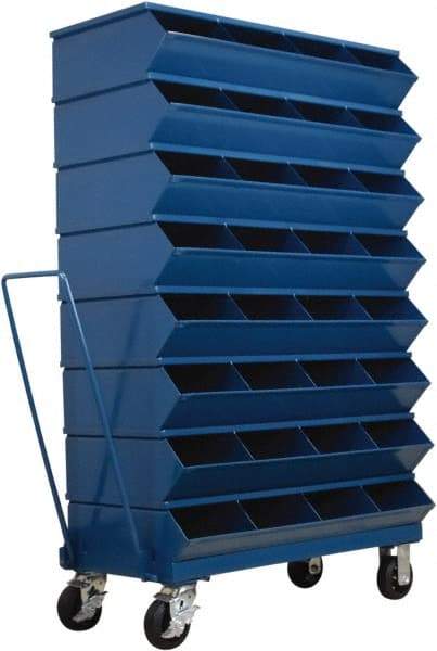 Stackbin - 8 Bin, Shelving Unit with Openings & Base - 37" Wide x 60-1/2" High - Exact Industrial Supply