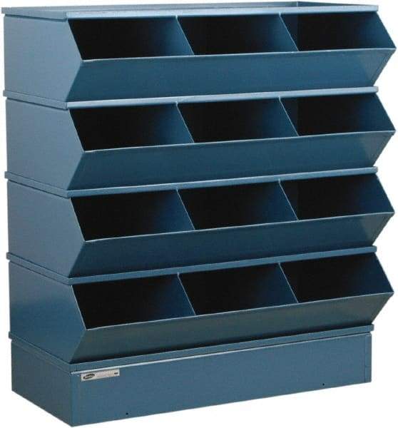 Stackbin - 4 Bin, Shelving Unit with Openings & Base - 37" Wide x 44" High - Exact Industrial Supply