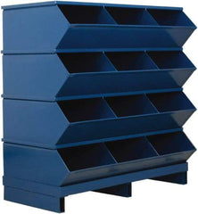 Stackbin - 4 Bin, Shelving Unit with Openings & Base - 37" Wide x 38" High - Exact Industrial Supply