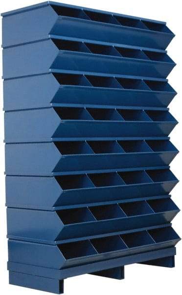 Stackbin - 8 Bin, Shelving Unit with Openings & Base - 37" Wide x 57-3/4" High - Exact Industrial Supply