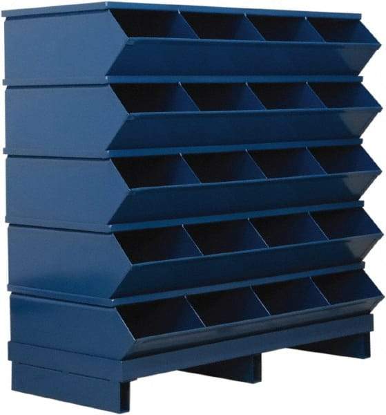Stackbin - 5 Bin, Shelving Unit with Openings & Base - 37" Wide x 37-1/8" High - Exact Industrial Supply