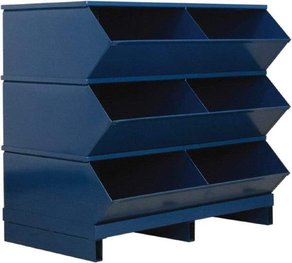 Stackbin - 3 Bin, Shelving Unit with Openings & Base - 37" Wide x 35-1/8" High - Exact Industrial Supply