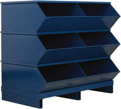 Stackbin - 3 Bin, Shelving Unit with Openings & Base - 37" Wide x 35-1/8" High - Exact Industrial Supply