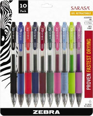 Zebra - Conical Roller Ball Pen - Assorted Colors - Exact Industrial Supply