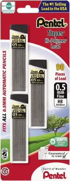 Pentel - 0.5mm Lead Lead Refills - Black - Exact Industrial Supply