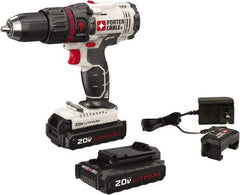Porter-Cable - 20 Volt 1/2" Keyless Chuck Cordless Hammer Drill - 0 to 25,500 BPM, 0 to 1,500 RPM, Reversible - Exact Industrial Supply