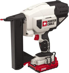 Porter-Cable - 1/4" Crown, 18 Gauge, 100 Staple Capacity Power Stapler - Includes Charger & 20V Max Battery - Exact Industrial Supply