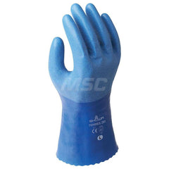 Chemical Resistant Gloves: Small, 8 Thick, Polyurethane-Coated, Polyurethane, Unsupported Blue, 10.8'' OAL, Rough, ANSI Cut A1, ANSI Abrasion 4, ANSI Puncture 1