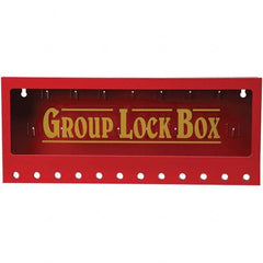 Brady - 1 13-Piece Kit 2-1/4" Deep x 16-3/4" Wide x 7" High Wall Mount Group Lockout Box - Exact Industrial Supply