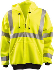 High Visibility Vest: Large Hi-Visibility Yellow, Zipper Closure, 2 Pocket