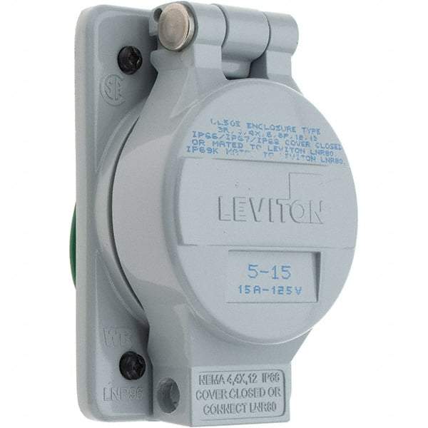 Leviton - Straight Blade Receptacles   Receptacle Type: Single Receptacle    Grade: Industrial - Exact Industrial Supply