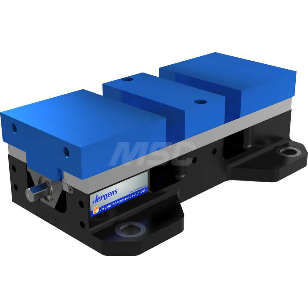 Self-Centering Vise: 6″ Jaw Width Manual, 15″ OAL, 10″ OAW, 4.82″ OAH, 10,100 lbf Max Clamping Force