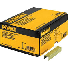 DeWALT - 1" Long x 1/16" Wide, 16 Gauge Crowned Construction Staple - Steel, Galvanized Finish - Exact Industrial Supply