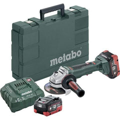 Metabo - 4-1/2" Wheel Diam, 9,000 RPM, Cordless Angle & Disc Grinder - 5/8-11 Spindle - Exact Industrial Supply