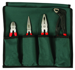 Soft Grip 4 Pc. Set Combination; Long Nose;Water Pump Pliers & Diagonal Cutter - Exact Industrial Supply
