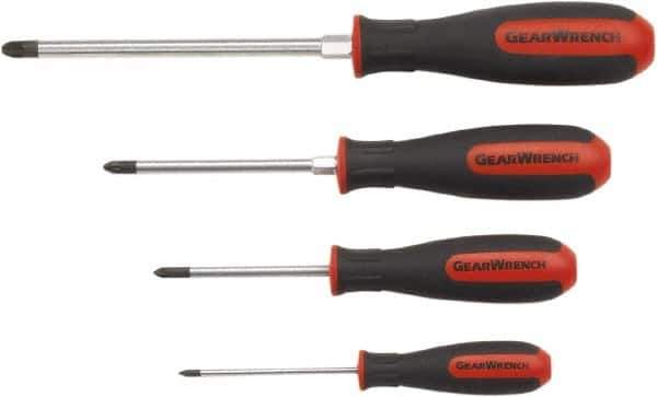 GearWrench - 4 Piece Pozidriv Screwdriver Set - Blade Sizes: Length 18 - Exact Industrial Supply