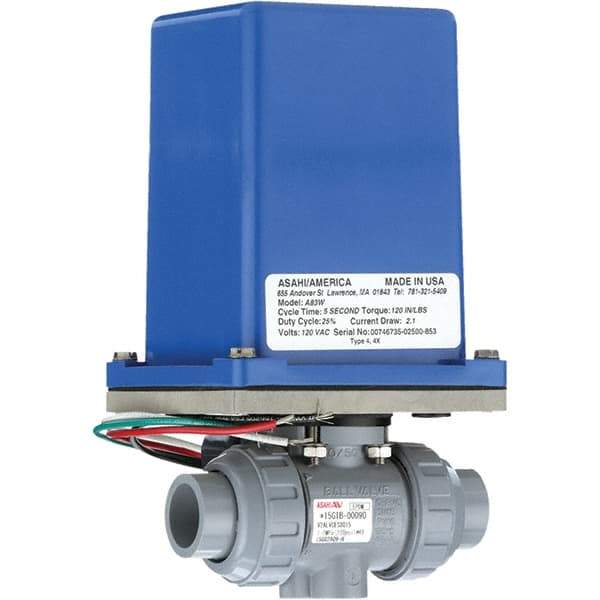 Asahi/America - Actuated Ball Valves   Actuator Type: Electric    Pipe Size: 1/2 (Inch) - Exact Industrial Supply