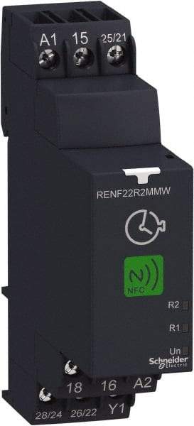 Schneider Electric - 6 Pin, 999 hr Delay, Multiple Range SPDT Time Delay Relay - 8 Contact Amp, 250 Volt, On Board Trimpot - Exact Industrial Supply