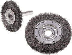 Camel Grinding Wheels - 6" OD, 1/2-13 Arbor Hole, Crimped Steel Wheel Brush - 6" Face Width, 1-1/8" Trim Length, 0.008" Filament Diam - Exact Industrial Supply