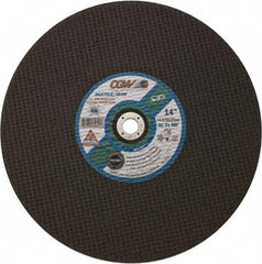 Camel Grinding Wheels - 14" 24 Grit Aluminum Oxide Cutoff Wheel - 5/32" Thick, 1" Arbor, 4,400 Max RPM - Exact Industrial Supply