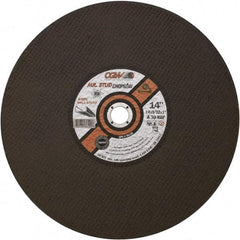 Camel Grinding Wheels - 14" 30 Grit Aluminum Oxide Cutoff Wheel - 3/32" Thick, 1" Arbor, 4,400 Max RPM - Exact Industrial Supply