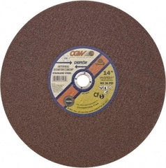 Camel Grinding Wheels - 14" 36 Grit Aluminum Oxide Cutoff Wheel - 3/32" Thick, 1" Arbor, 4,400 Max RPM - Exact Industrial Supply