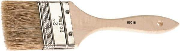 Camel Grinding Wheels - 4" Flat Brown China Bristle Chip Brush - 2" Bristle Length, 3" Wood Flat Handle - Exact Industrial Supply