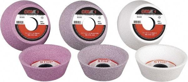 Camel Grinding Wheels - 5" Diam, 1-1/4" Hole Size, 1-3/4" Overall Thickness, 46 Grit, Type 11 Tool & Cutter Grinding Wheel - Medium Grade, Aluminum Oxide, J Hardness, Vitrified Bond - Exact Industrial Supply