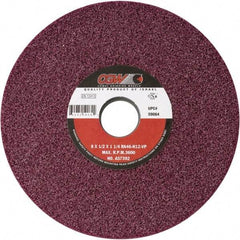 Camel Grinding Wheels - 14" Diam x 5" Hole x 2" Thick, H Hardness, 46 Grit Surface Grinding Wheel - Aluminum Oxide, Type 5, Medium Grade, Vitrified Bond, One-Side Recess - Exact Industrial Supply