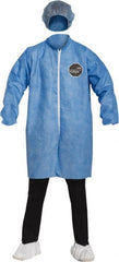 Lab Coat: Size X-Large, SMS Polypropylene, Snap Front, Elastic Cuffs