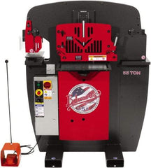 Edwards Manufacturing - 7-1/2" Throat Depth, 100 Ton Punch Pressure, 1-1/16" in 1" Punch Capacity Ironworker - 7-1/2 hp, 3 Phase, 230 Volts, 45" Wide x 61-11/16" High x 56-1/8" Deep - Exact Industrial Supply