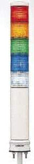 Schneider Electric - Blue, Clear, Green, Orange & Red LED Flashing & Steady Stackable Tower Light with Buzzer - 70 to 85 dB, Base Mount, IP54, 24V, 14 to 122°F - Exact Industrial Supply