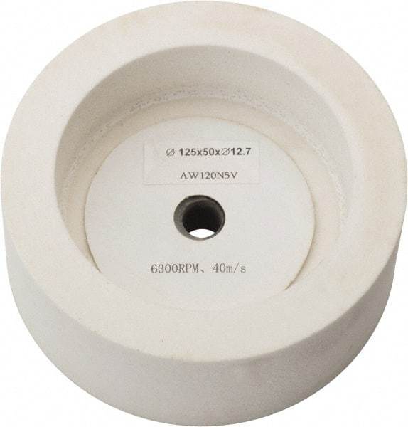 Value Collection - 120 Grit Aluminum Oxide Bench & Pedestal Grinding Wheel - 5" Diam x 1/2" Hole x 2" Thick, 3450 Max RPM, I Hardness, Fine Grade , Vitrified Bond - Exact Industrial Supply