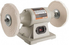 Enco - 8" Wheel Diam x 1/2" Wheel Width, 3/4 hp Buffer - 5/8" Arbor Hole Diam, 1 Phase, 3,450 Max RPM, 120 Volts - Exact Industrial Supply