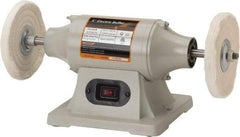 Enco - 6" Wheel Diam x 3/8" Wheel Width, 1/2 hp Buffer - 1/2" Arbor Hole Diam, 1 Phase, 3,450 Max RPM, 120 Volts - Exact Industrial Supply