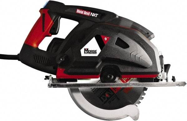 M.K. MORSE - 15 Amps, 9" Blade Diam, 2,300 RPM, Electric Circular Saw - 7' Cord Length, 1" Arbor Hole, Right Blade - Exact Industrial Supply