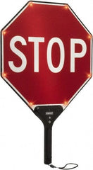 TAPCO - "Stop", 18" Wide x 24" High, Aluminum Stop & Yield Signs - 0.08" Thick, Red/White, Diamond Grade Reflectivity, Octagon, Post Mount - Exact Industrial Supply