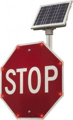 TAPCO - "Stop", 24" Wide x 24" High, Aluminum Stop & Yield Signs - 0.08" Thick, Red/White, Diamond Grade Reflectivity, Octagon, Post Mount - Exact Industrial Supply