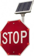 TAPCO - "Stop", 48" Wide x 48" High, Aluminum Stop & Yield Signs - 0.08" Thick, Red/White, Diamond Grade Reflectivity, Octagon, Post Mount - Exact Industrial Supply