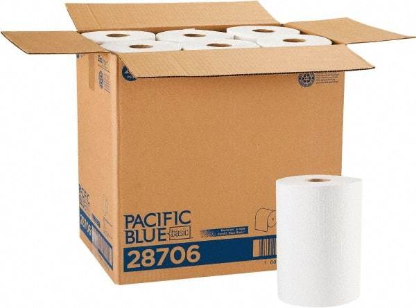 Georgia Pacific - Hard Roll of 1 Ply White Paper Towels - 7-7/8" Wide, 350' Roll Length - Exact Industrial Supply