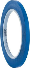 3M - Blue Solid Color Vinyl Tape - 1/4" Wide x 108' Long x 5.2 mil Thick, General Traffic - Exact Industrial Supply