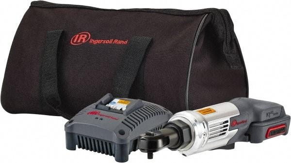 Ingersoll-Rand - 1/4" Drive 12 Volt Angled Cordless Impact Wrench & Ratchet - 260 RPM, 30 Ft/Lb Torque, 1 Lithium-Ion Battery Included - Exact Industrial Supply