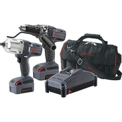 Ingersoll-Rand - 20 Volt Cordless Tool Combination Kit - Includes 1/2" High Torque Impact Wrench & 1/2" Drill/Driver, Lithium-Ion Battery Included - Exact Industrial Supply