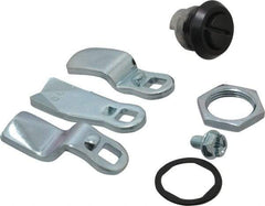 Dzus - 5/16" Max Thickness, NEMA 4 Rated Pawl Latch - 25/64, 23/32 & 1-7/64 Grip, Black Finish - Exact Industrial Supply