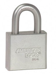 American Lock - 1-1/8" Shackle Clearance, Keyed Alike A5260 Padlock - 3/8" Shackle Diam, Steel, with Solid Steel Finish - Exact Industrial Supply
