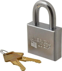 American Lock - 1-1/8" Shackle Clearance, Keyed Different A5260 Padlock - 3/8" Shackle Diam, Steel, with Solid Steel Finish - Exact Industrial Supply