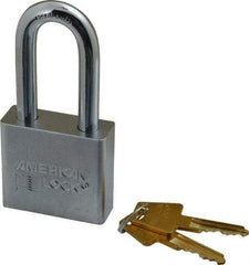 American Lock - 2" Shackle Clearance, Keyed Alike A5261 Padlock - 3/8" Shackle Diam, Steel, with Solid Steel Finish - Exact Industrial Supply