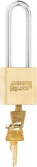 American Lock - 3" Shackle Clearance, Keyed Alike A5562 Padlock - 5/16" Shackle Diam, Steel & Brass, with Solid Extruded Brass Finish - Exact Industrial Supply