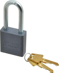 American Lock - 2" Shackle Clearance, Keyed Alike A11 Padlock - 5/16" Shackle Diam, Aluminum, with Solid Aluminum Finish - Exact Industrial Supply